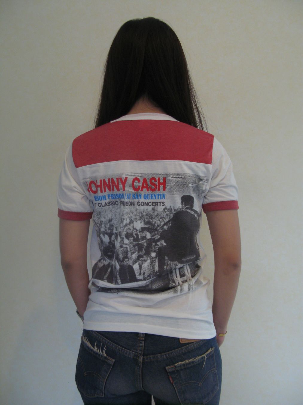 Johnny Cash Womens Ringer T-Shirt Short Sleeve