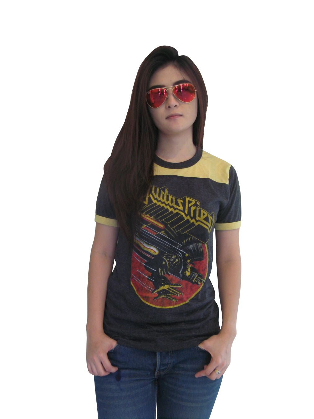 Judas Priest Womens Ringer T-Shirt Short Sleeve
