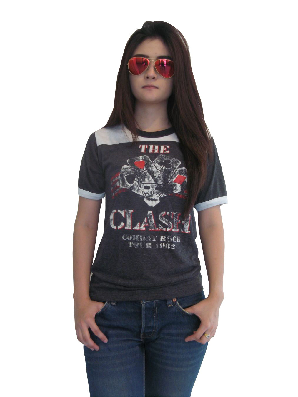 The Clash Combat Rock Womens Ringer T-Shirt Short Sleeve