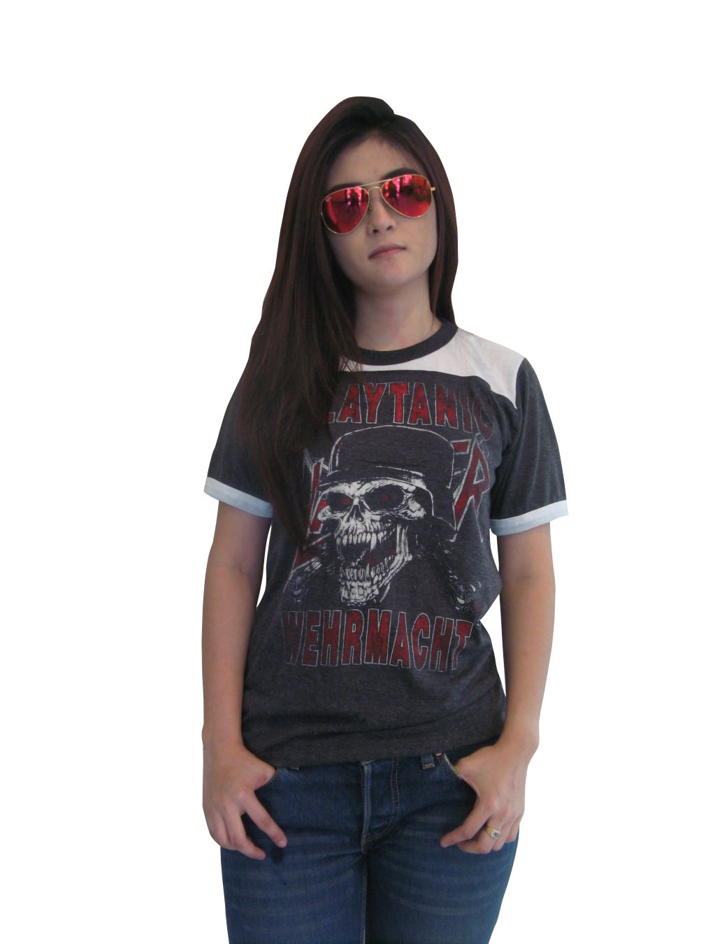Slayer Rock band Womens Ringer T-Shirt Short Sleeve