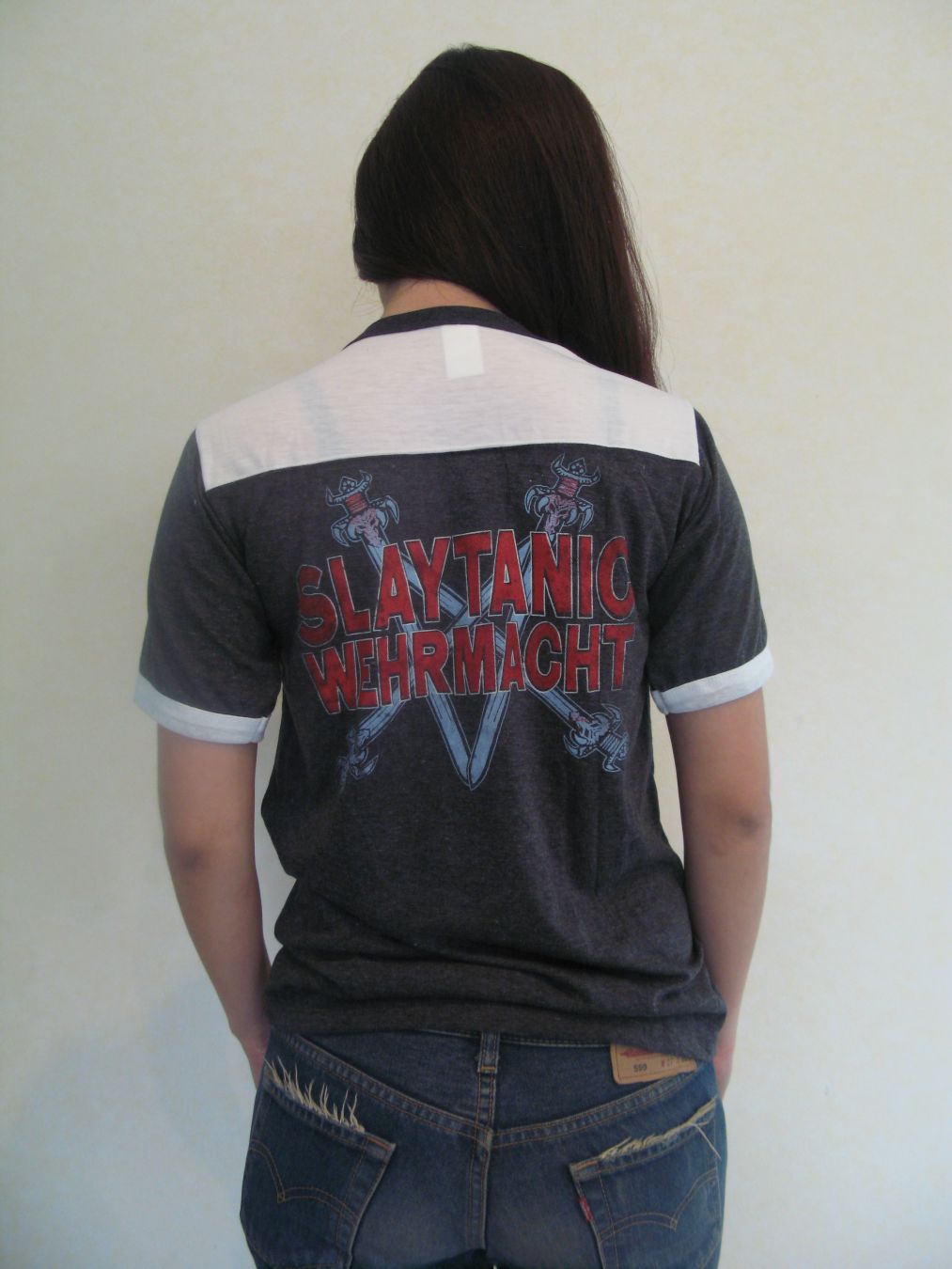 Slayer Rock band Womens Ringer T-Shirt Short Sleeve