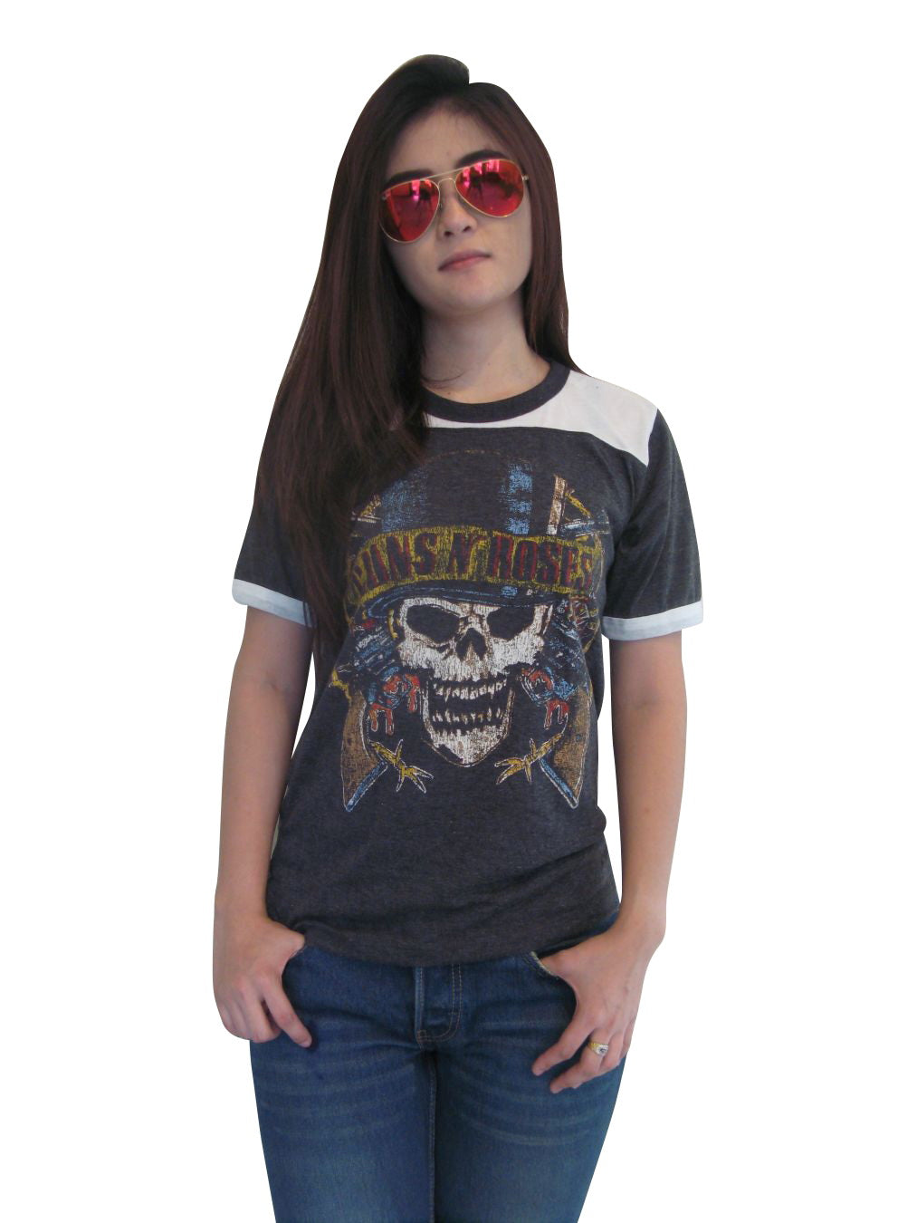 Guns n Roses Womens Ringer T-Shirt Short Sleeve