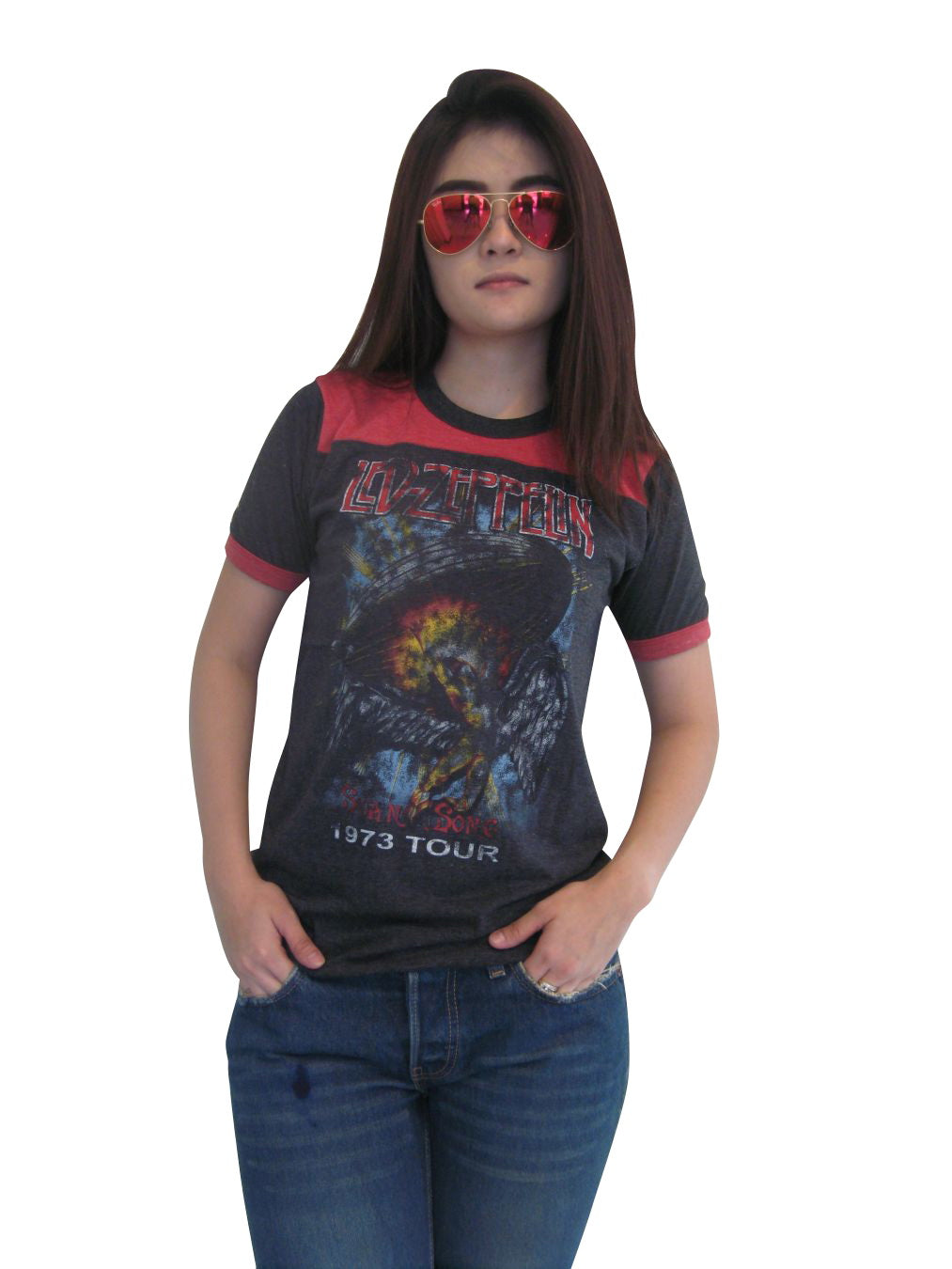 Led Zeppelin Womens Ringer T-Shirt Short Sleeve
